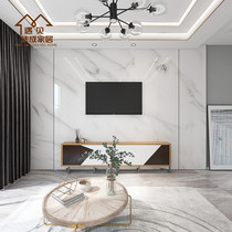 Nordic imitation marble wall panel Bamboo and wood fiber integrated wall panel TV background wall Environmental protection decoration whole house customization