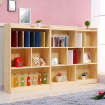 Childrens solid wood bookcase Pine bookcase Free combination Fir bookcase locker shelf lattice frame