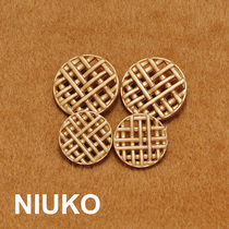 NIUKO woven metal fashion dumb golden coat button button new coat button DIY garment accessories buckle