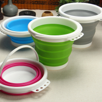 Plastic folding bucket calligraphy art brush bucket outdoor camping fishing bucket portable storage telescopic bucket