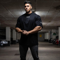 Summer Tide Card Sport Short Sleeve Muscle Captain Fitness T-shirt Male Loose Running Casual Pure Cotton Basketball Training Suit