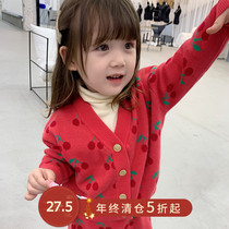 Childrens clothing girls spring 2021 new parent-child knitting set childrens Foreign three-piece baby autumn and winter thickening tide