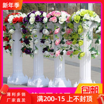 New wedding European style Roman column road guide wedding road flower opening celebration store layout guide road silk flower