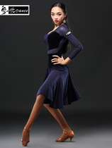 HCdance spring new female adult dance dress Latin dance dress mesh Stitching Show suit dress