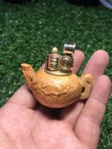 Wenplay walnut Taihang cliff teapot hand lighter personality play pure copper movement private custom lion head