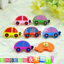 7 colors 7 grain wood small car by nail workword color nail creative cork big head figure nail can nail wall wall nail