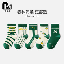 Penetai Childrens Socks Spring and Autumn Boy Boy Boy in Autumn and Winter with socks pure cotton autumn socks