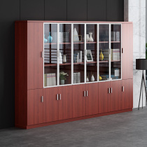 Office Furnishings Wood Glass File Information Cabinet Owner Office Composition Bookcase Background Cabinet Storage Dossier Cabinet