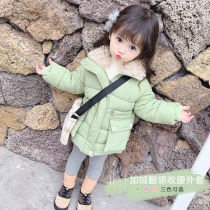 20 Winter female children velvet thickened cotton coat female baby 1-6 years old warm outerwear foreign style Korean version of the thick coat
