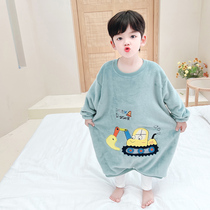 Boys flannel connexion fall winter baby sleepdress winter coral velvet boy baby childs home suit