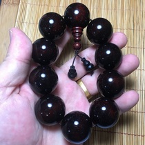 No. 1 authentic glass bottom full of Venus Indian old material small leaf red sandalwood hand string mens bead bracelet 25mm10