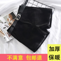 High waisted shorts Womens winter corduroy Korean black wide leg loose 2021 autumn and winter New wear strippery boots pants