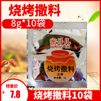 Grill seasoning sprinkle with mutton kebabs BBQ powder cumin salt and pepper barbecue whole set of skewers