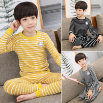  Childrens underwear set pure cotton boys autumn clothes autumn pants winter big boy boys velvet warm thickened pajamas