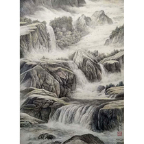 Liang Jianpings The Waterfall and the Valley are more secluded paper new pen drawings