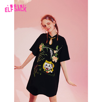 (new) Selfie Pocket Retro Qipao Qipao Improved Tandem Dress Woman 2022 Summer T-shirt Skirt Temperament Little Black Dress