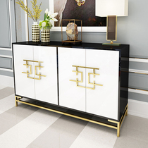 Light luxury entrance cabinet Simple modern foyer cabinet Shoe cabinet black and white paint decorative cabinet Storage cabinet Living room locker