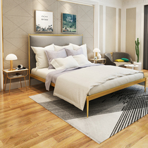 Nordic Wrought iron bed Bedroom small apartment 1 8 meters 1 5 meters Princess bed Double single wedding bed Golden iron bed frame