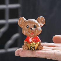 Creative discoloration tea spotting piece zodiac mini foodie fortune double rat trick tea play tea tray tea set tea Taoiseau House Ornaments