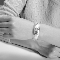 Anytime twelve flower gods bracelet silver foot silver wide-sided opening Lady silver bracelet retro SZ012