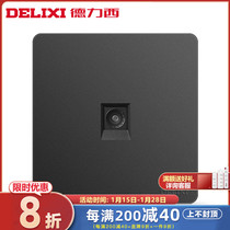 Delixi household 86-type cable TV socket closed-circuit TV cable TV socket TV switch panel black