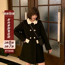 (2 pieces 8 discount 3 pieces 7 discount zone section) big code fat mm collage wool coat female short autumn and winter coat