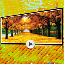 Gold full floor 5D Crystal Diamond painting full of diamond masonry living room point stick drill cross stitch new living room scenery