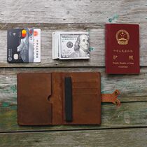 Handmade Original Cow Leather Overseas Study Abroad Passport Documents Containing leather individuality retro Hong Kong-Macao pass leather cover