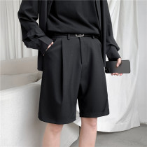 Suit shorts Mens version trendy loose straight cylinder 50% Pants Pants Pure Color 100 Hitch Casual Ins summer 5 pants