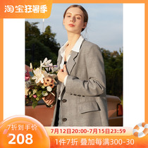 Triple Color 2022 Spring Autumn New Commute Retro Gill Suit Jacket Long Sleeve Metal Buckle Rose Brooch Temperament