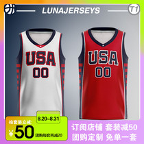  Dream team dream six design]Custom 2004 US national team jersey jersey large size team basketball jersey trendy