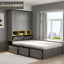 Modern simple tatami bed wardrobe one-piece 1 35 stepping storage bed Small apartment pavilion bed saves space 1 meter 2