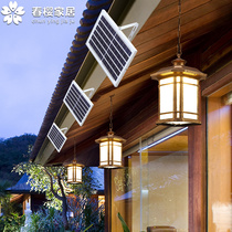 Chandelia Hallway Aisle Garden Cool Pavilion Gallery Outdoor Waterproof New Chinese Large Doorway Balcony Solar Yard lamp
