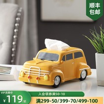 New creative tissue box Car pumping paper box European simple multi-functional desktop storage box Living room coffee table Childrens room