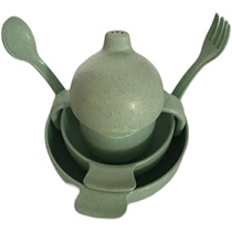 Arsto wheat fiber childrens tableware set rice husk tableware childrens bowl kettle fork spoon