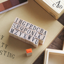 Yemipu retro wooden box with uppercase 26 English letters seal hand account diary photo album DIY decorative chapter