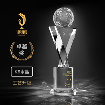 Crystal trophy custom-made medals high-end boutique annual awards team champion large free lettering