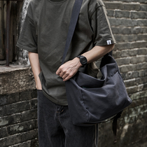 Casual Canvas Single Shoulder Bag Men Skew Satchel Tote Bag Retro Satchel Tide Mailbag Large Capacity Minimalist Backpack