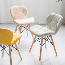 Nordic ins wind solid wood fabric backrest comfortable exquisite leisure modern simple home non-slip negotiation chair