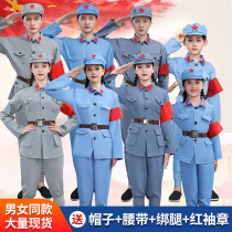 Red Army clothes Childrens Summer Eighth Route Army Uniform New Fourth Army performance uniform Anti-war Army suit Red Army period clothing