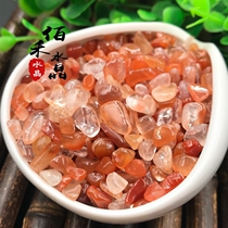 Natural red crystal rabbit hair gravel original stone bracelet degaussing purification fish tank landscaping stone Buddhist southern red agate