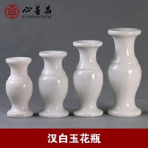 White marble natural stone vase a pair of cemetery supplies stone carving sacrificial stone incense burner marble