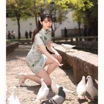 Summer cheongsam 2021 new young short style girl retro temperament improved dress little man