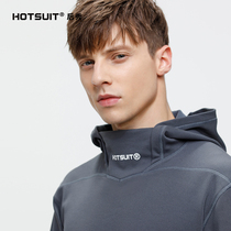 HOTSUIT sports long-sleeved mens 2020 autumn and winter new high-neck hooded loose velvet warm sports top