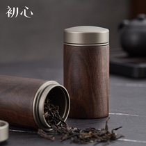 Chuxin tea pot ebony solid wood sealed jar Puer storage storage tea box home wood Chinese style wake up tea jar