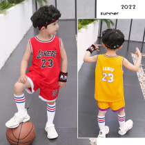 Children suit summer vest shorts 2020 new summer slim pure cotton boy sports sleeveless baby sportswear