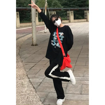 Casual Sports Pants Schoolgirl 2022 Summer pants Chains High Street Straight cylinder Black Rope Wide Leg Long Pants