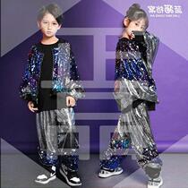 Childrens Street Dance Set Boys Hip Hop Tide Autumn Dress 2019 Girls Sequin Jazz Dance Performance Fashion Show Show