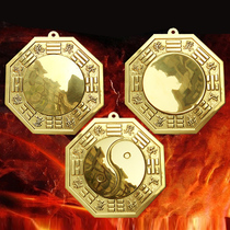 Pure copper gossip mirror town house evil convex mirror copper mirror concave feng shui mirror concave mirror lucky ornaments Taiji Yin and Yang mirror