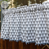 Grey Nordic Coffee Blinds Semi-curtains Short-curtain semi-shading curtains Kitchen Cabinets Ingléal Mediterranean Gate Curtain American Fabric